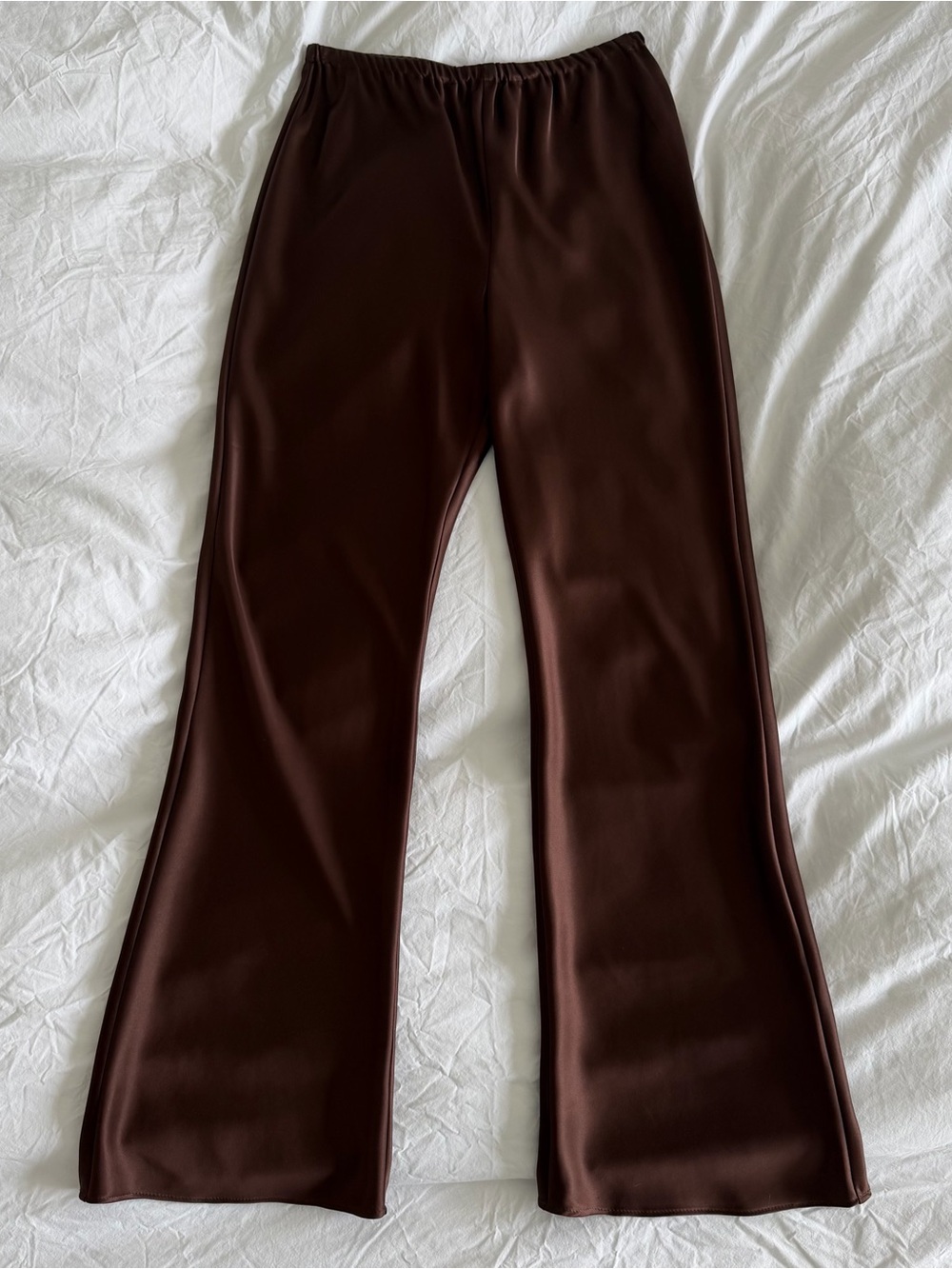 Reformation Gale Satin Pants Brown Short Petite